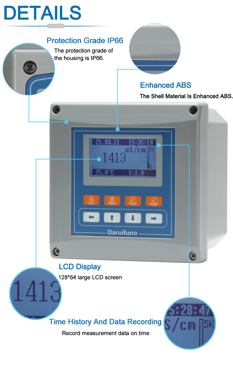 Analog EC Resistivity, TDS, Salinity Controller For Industrial Water Supply