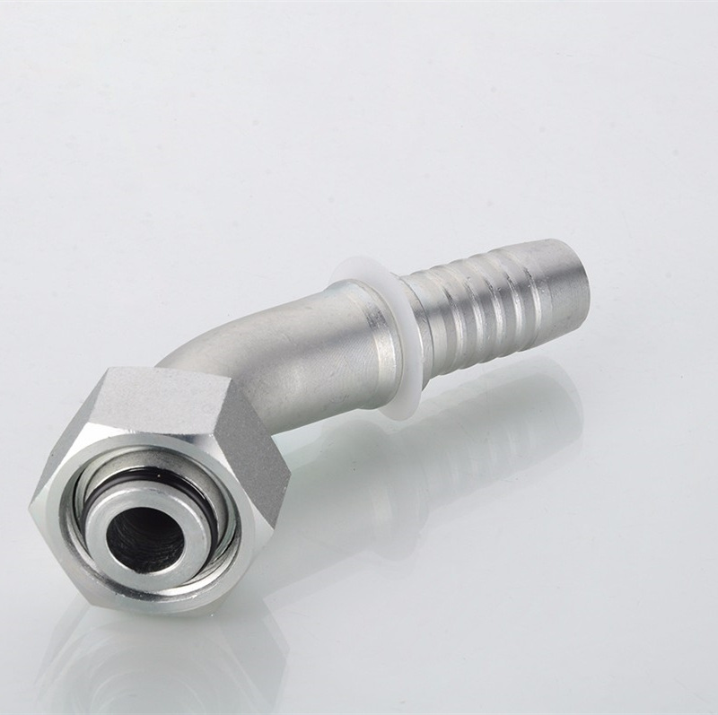 Reusable 20441 -18-16carbon Steel Ss 45 Degree Elbow Female Metric Hydraulic Hose Fitting Metric 24 Cone O-Ring Seal Female