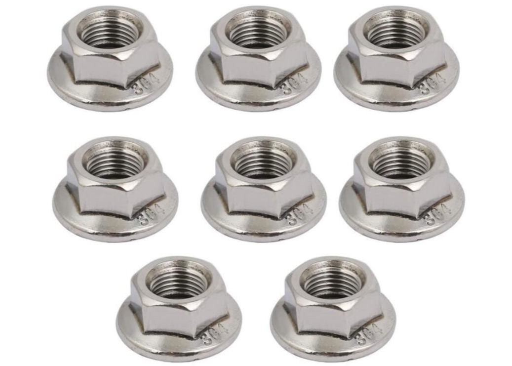Hex Flange Nut Metal Insert Lock Nut Stainless Steel SS304 Flange Nuts DIN6923
