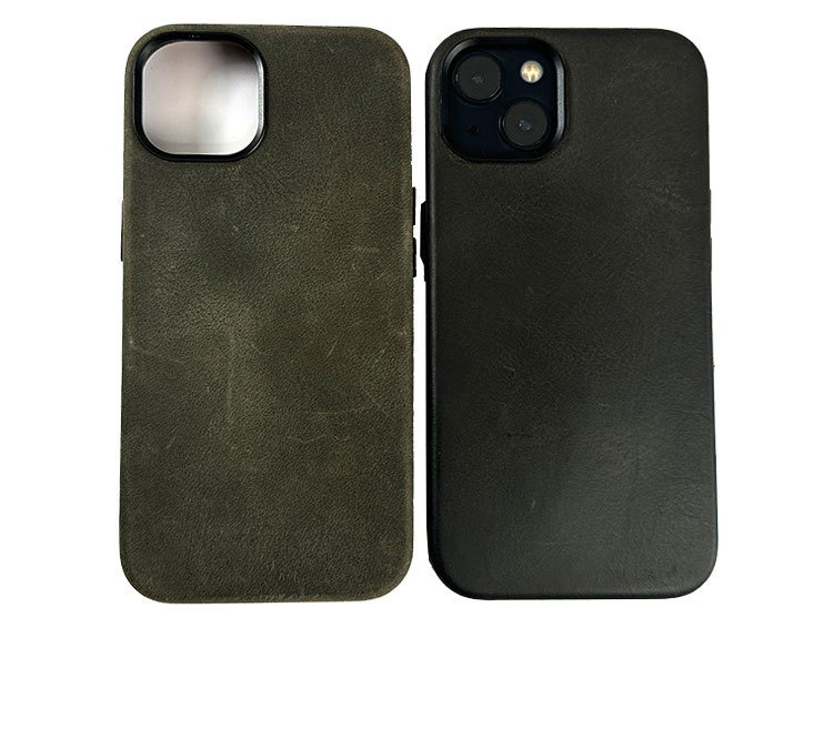 Top- Genuine Crazy Horse Leather Case for Apple iPhone 13/14/15 Compatible For Iphone