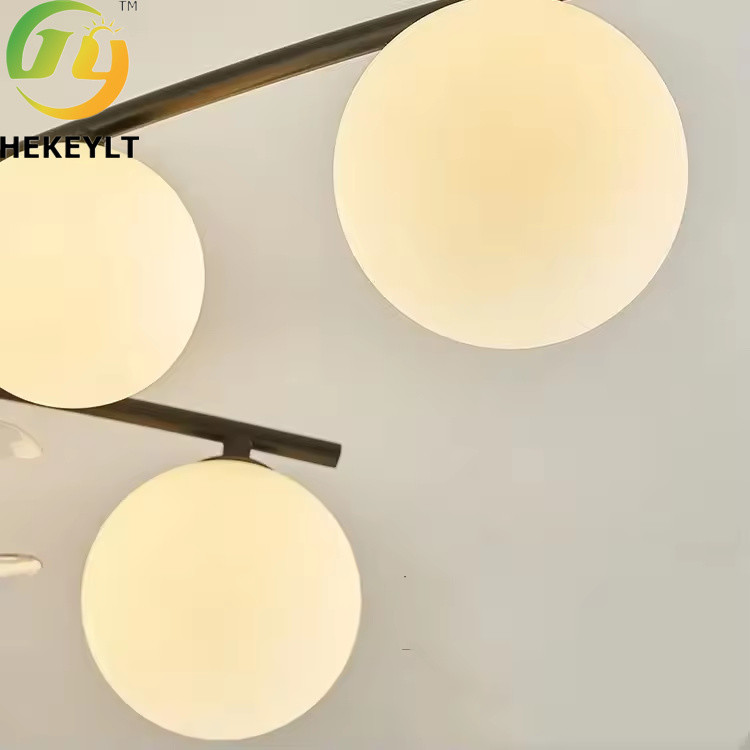 Nordic Modern 6 Heads Shaking Head Ceiling Fan Lamp for Bedroom Lighting
