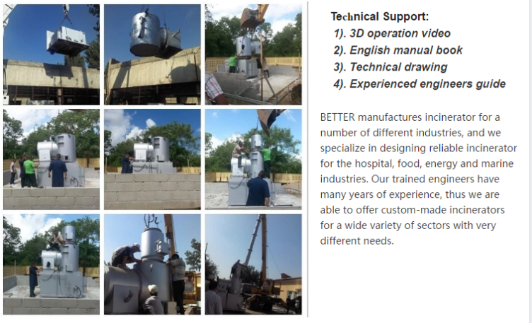 Carbon Steel AS MODEL Waste Incinerator with Advanced High Temperature Technology