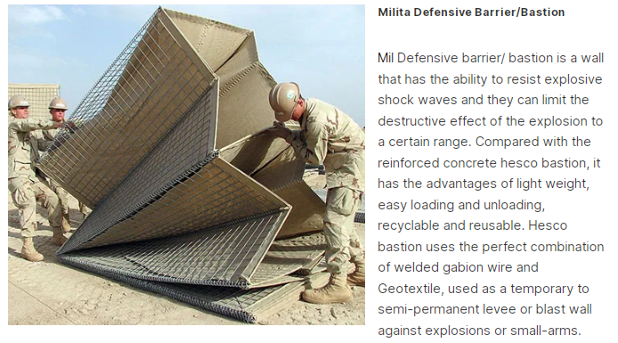 Explosion-proof cage High Strength Border Protective Defense barrier Defensive Wall sand filled welded wire mesh Gabion