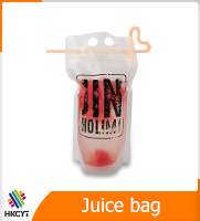 Squeeze Liquid Stand Up Spout Pouch Bag Black Matte Print Label Juice