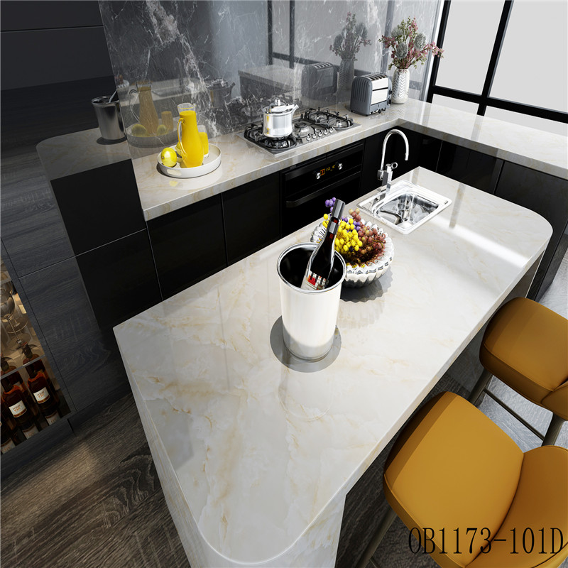 Marble Vinyl Wallpapers Wallpapers Type Vinyl for Kitchen Oil Proof Sticker 0.60m*10m