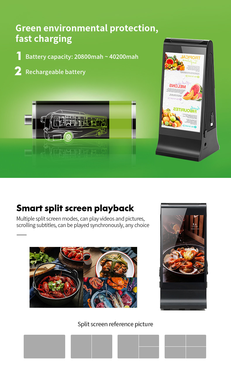 8 Inch DeskTop Mobile Phone Charger Lcd Advertising Screen For Restaurant