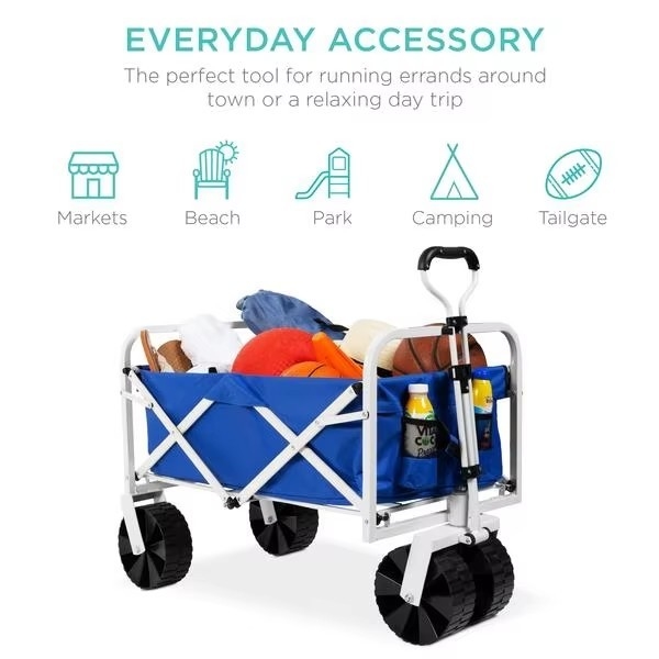 Collapsible Outdoor Garden Park Utility Folding Kids Wagon Portable Beach Trolley Cart Camping Foldable Wagon Cart