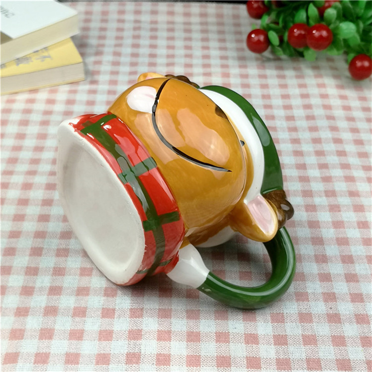 Christmas Mug 400ml Creative 3D Modeling Couple Coffee Cup Breakfast Milk Cup Festival Gift Handcrafted Animal Cup