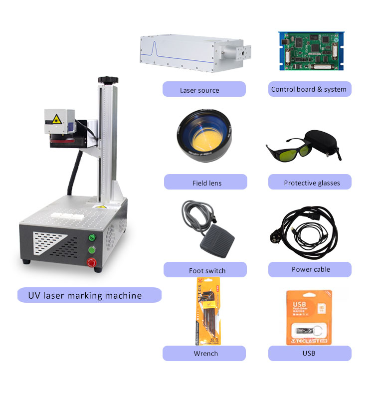 3w 5w Uv Marking Machine Portable For Jewelry Electronic Parts Wood Plastic