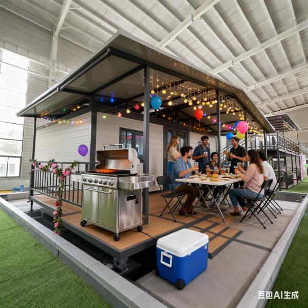 220V Voltage Expandable Double Wing 20ft Container House with One 32 Leakage