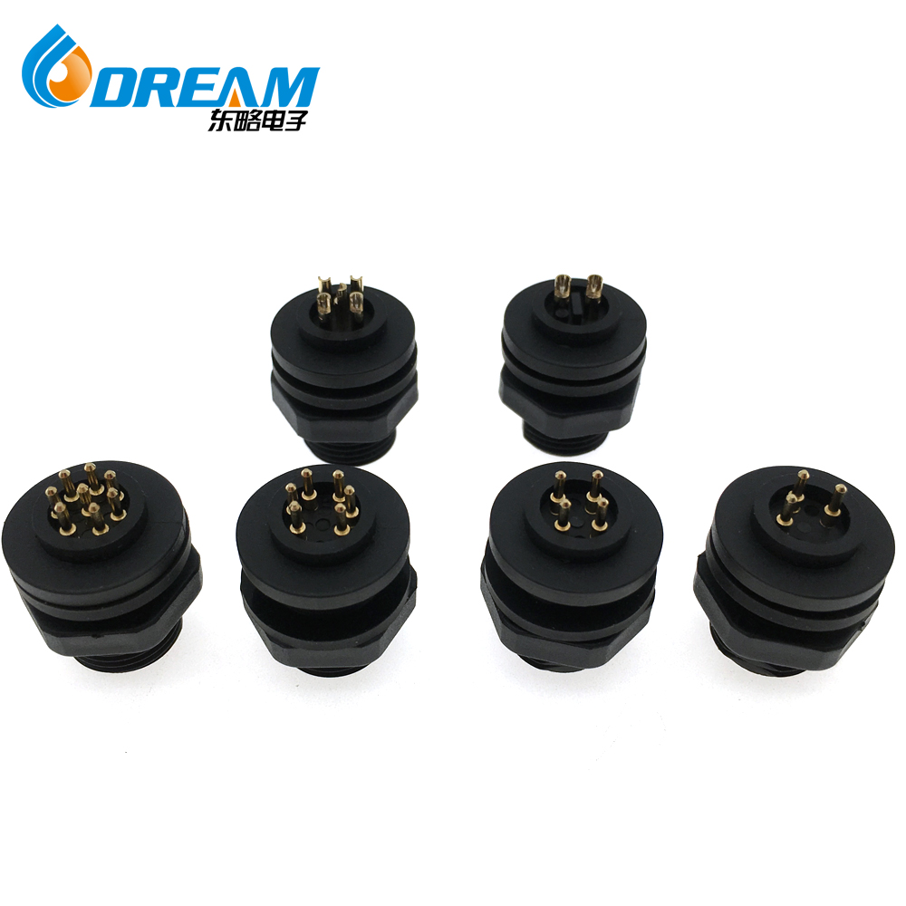 Waterproof Tread Screw M12 Connector For Front Panel Mounting In 60V Voltage Range