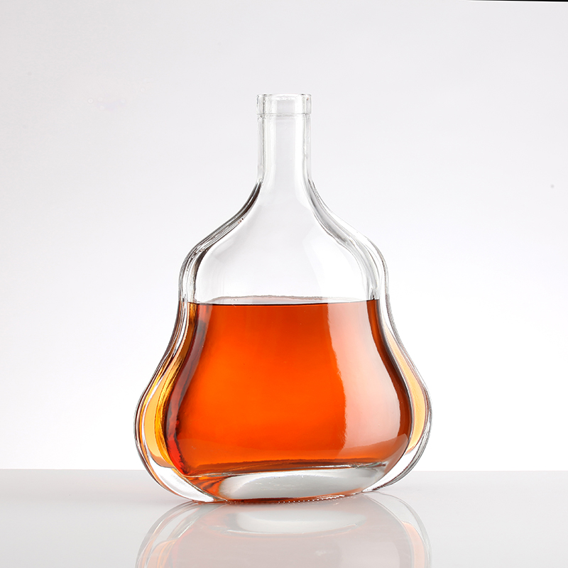 Hot Stamping Luxury Glass Whisky Bottle with Aluminum Plastic PP Collar Material