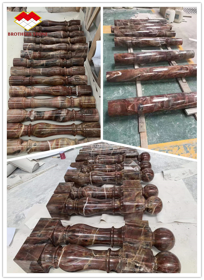 White Onyx Marble Stone Stair Handrail Customized for Villa and House Decorative Baluster