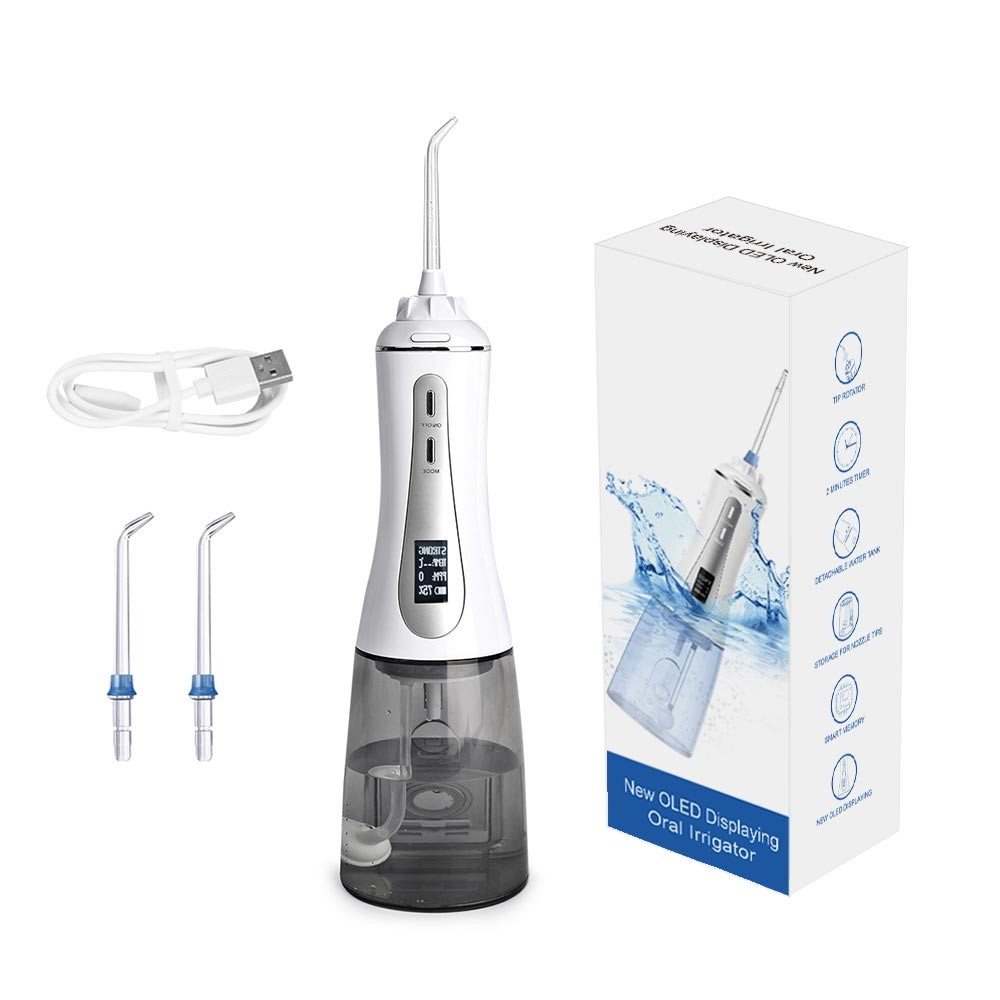 Dual Voltage Oral Water Flosser For Teeth Portable With 350ML Water Tank