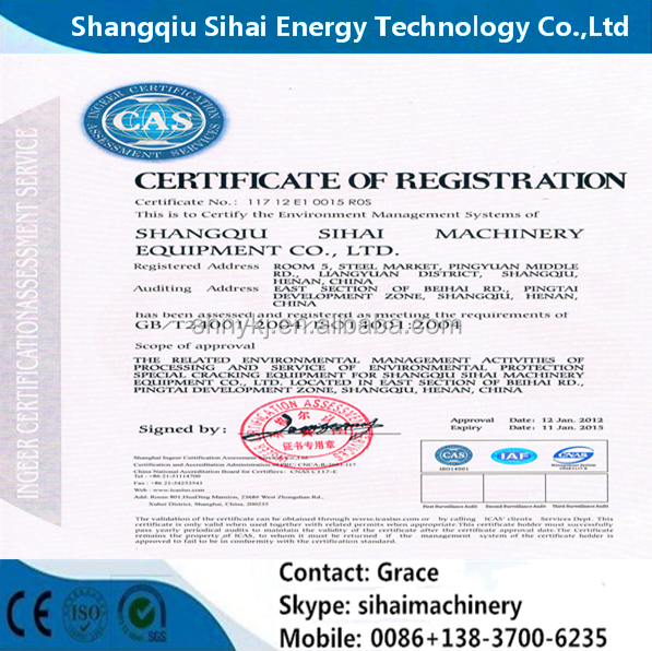 15 Tons Handling Capacity Rubber Oil Recycling Production Line Pyrolysis Machinery