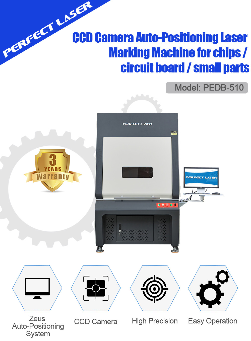 Automatic Positioning Laser Part Marking Machine For Stainless Steel Aluminum Alloy PVC