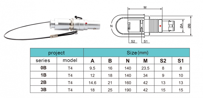 T4 7-pin Circular Connector With Unlocking Plug Push-pull Self-locking Connector Series 0