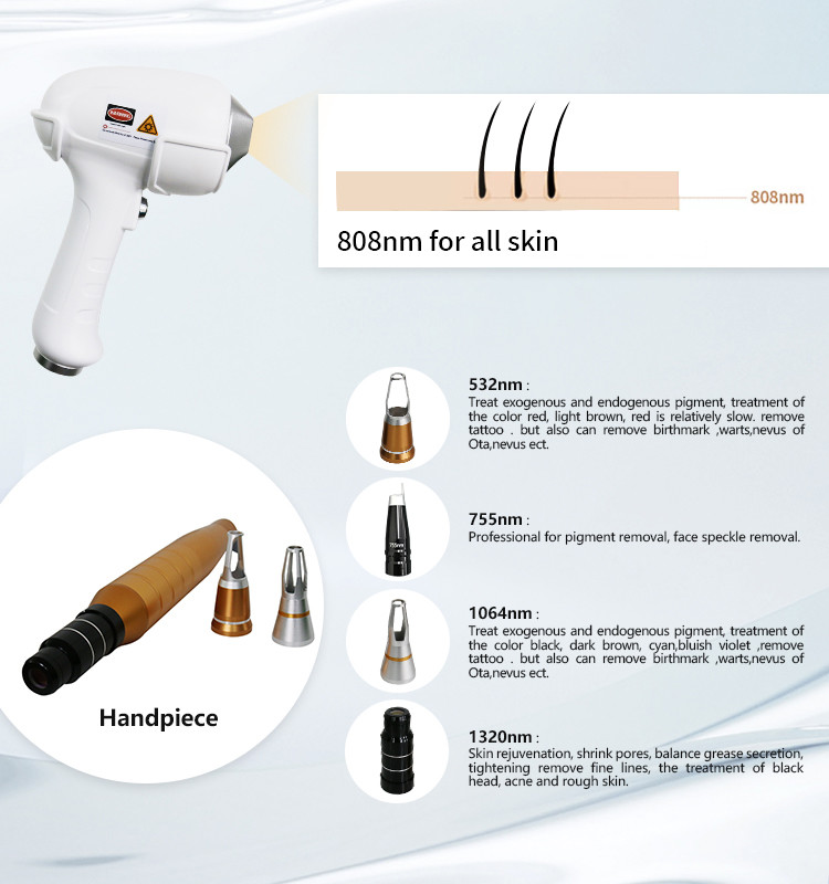 Stationary 808nm Laser Hair Removal Equipment Professional Laser Tattoo Removal Machine