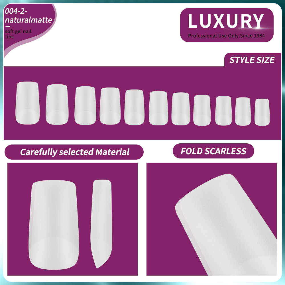 500pcs/Box Medium Square Shaped False Nails For Nail Extension Manicure Tools 11 Sizes