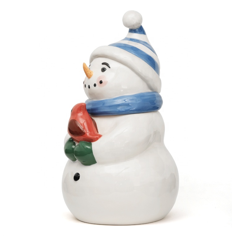 Ceramic Storage Jars With Lids Christmas Holiday Kitchen Coffee Tea Cookie Gift Ceramic Canister Jar 3D Handpainting