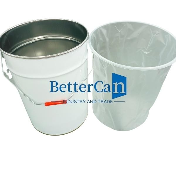 Bucket 5 Gallon White Tin Pail 5 Liter Tin Pail With Lock Ring Rubber Gasket
