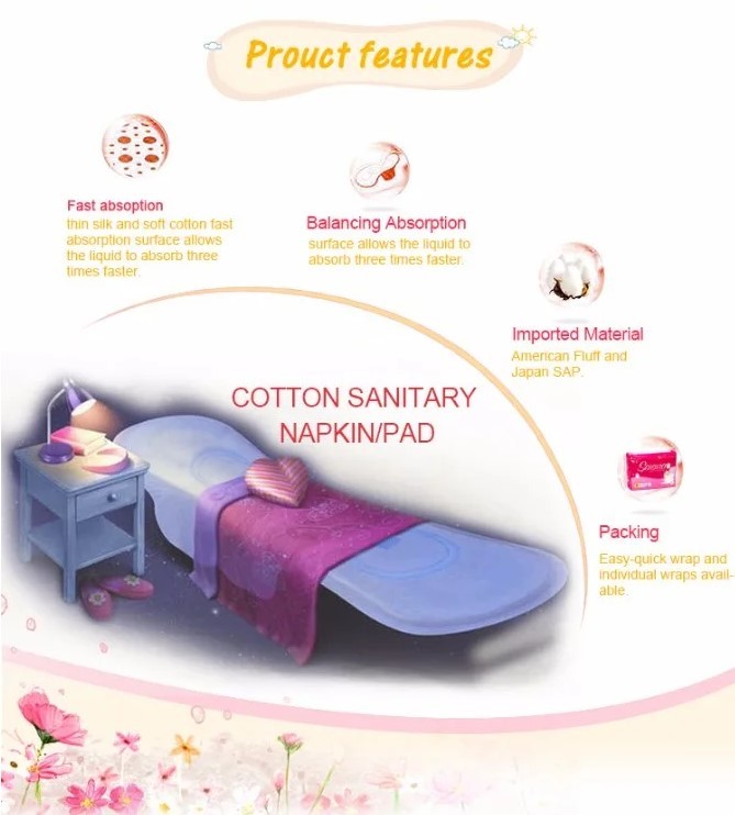 Long Overnight Maxi Anion Biodegradable Feminine Sanitary Napkin