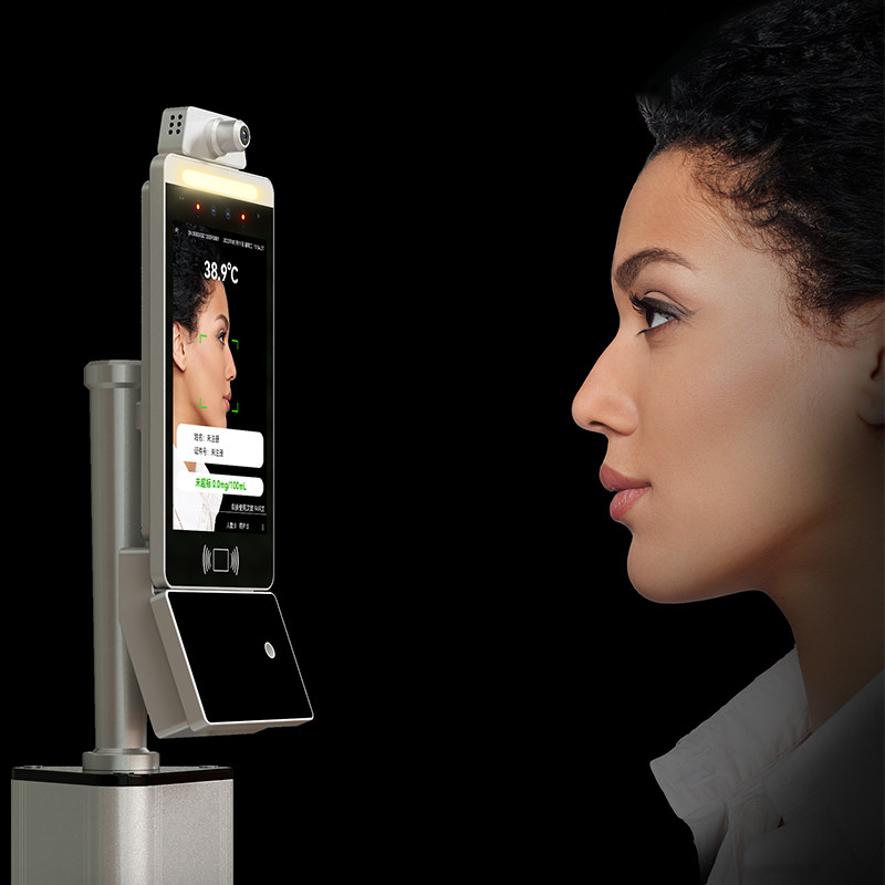 Column Silvery Breath Alcohol Tester Wall Mount For Enterprise Government