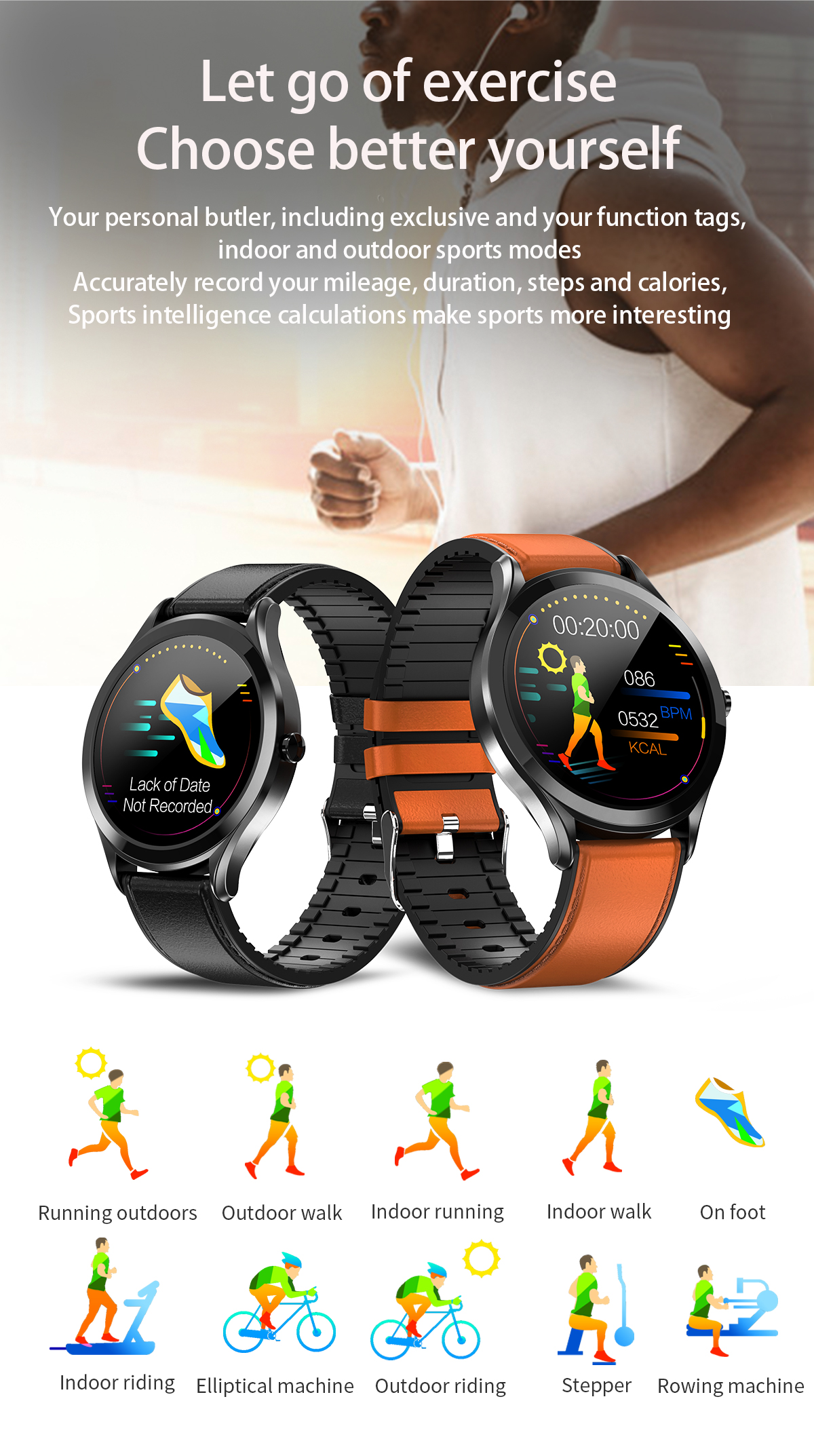 Health And Exercise Bracelet Watch MK11 Custom OEM Fitness Equipment Health Bracelet
