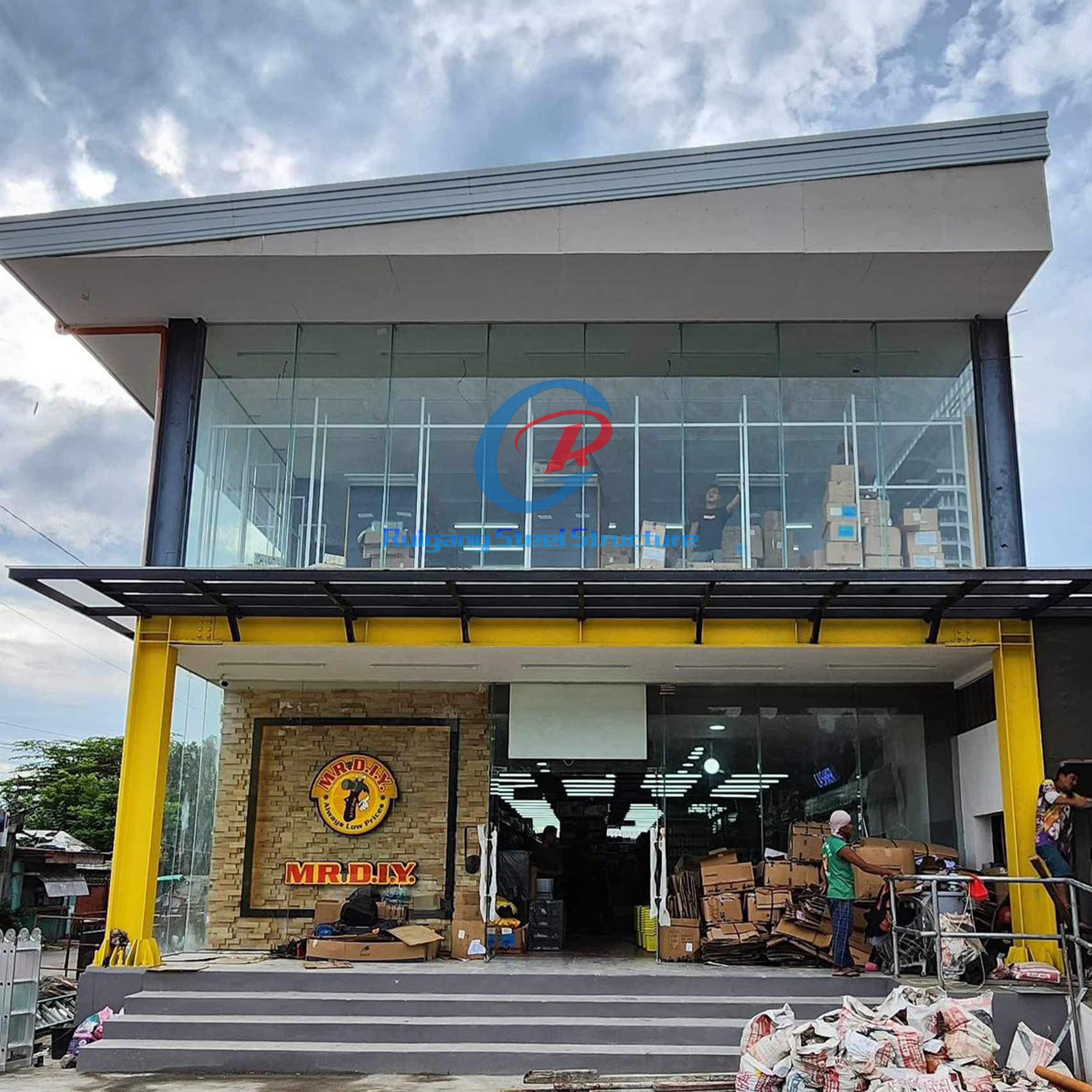 Commercial Prefabricated High Rise Buildings , Steel Frame Structure Building Construction