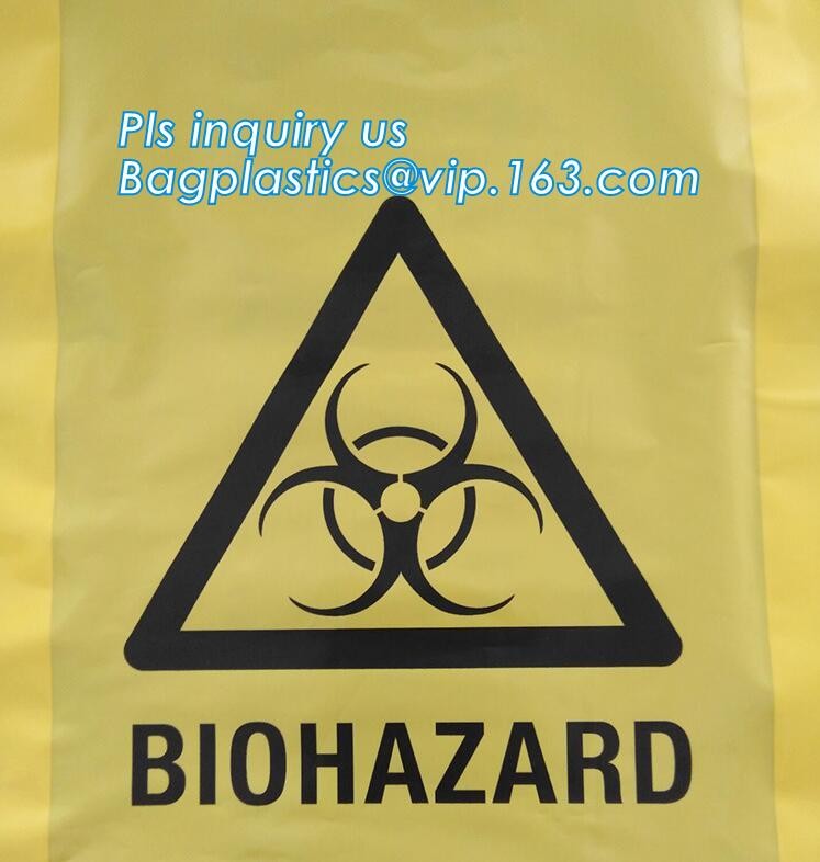 Customized color biohazard medical waste drawstring bag drawtape bag, biohazard medical waste bags for clinical waste,ye