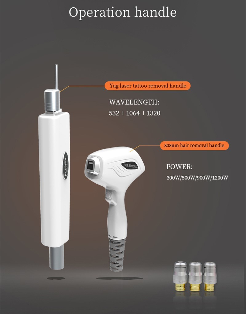 Multifunctional Portable Diode Laser Hair Removal Machine 1064nm 532nm 755nm