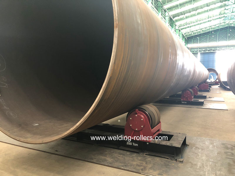 200 Ton Lead Screw Pipe Welding Rotator Heavy Duty Conventional With PU Wheels