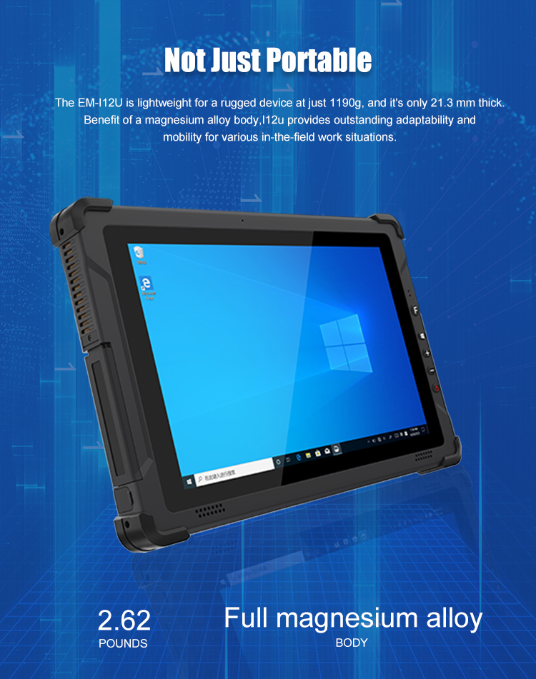 I5 I7 10 Inch Win 10 Rugged Tablet PC with 7.4V/5000mAh Capacity and Rear 8.0MP Camera