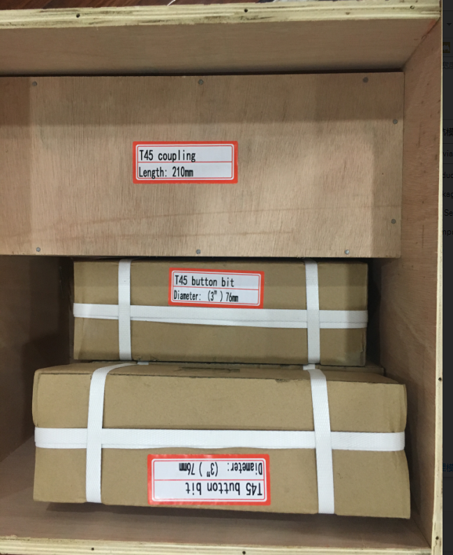 T45 76mm Stone Drilling Bits High Manganese Steel With Conical Button