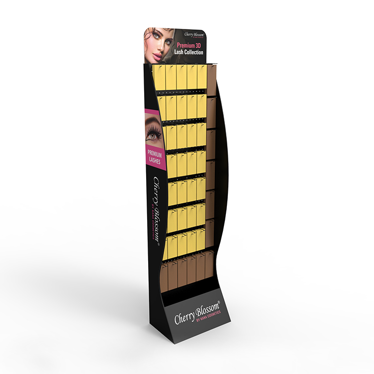 Cosmetic Nail Polish Stand Cardboard Free Standing Nail Polish Rack