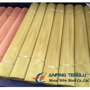180Mesh Plain Weave Brass Mesh with 0.05 & 0.06mm Wire, 36" & 48" Width