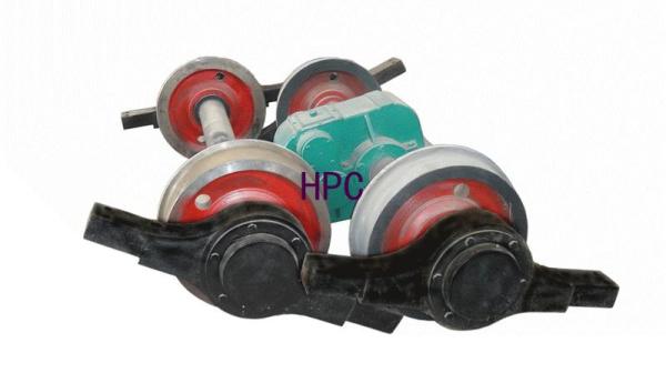 Axle Assembly Flanged Steel Wheels , Motorized Transfer Trolley Polyurethane