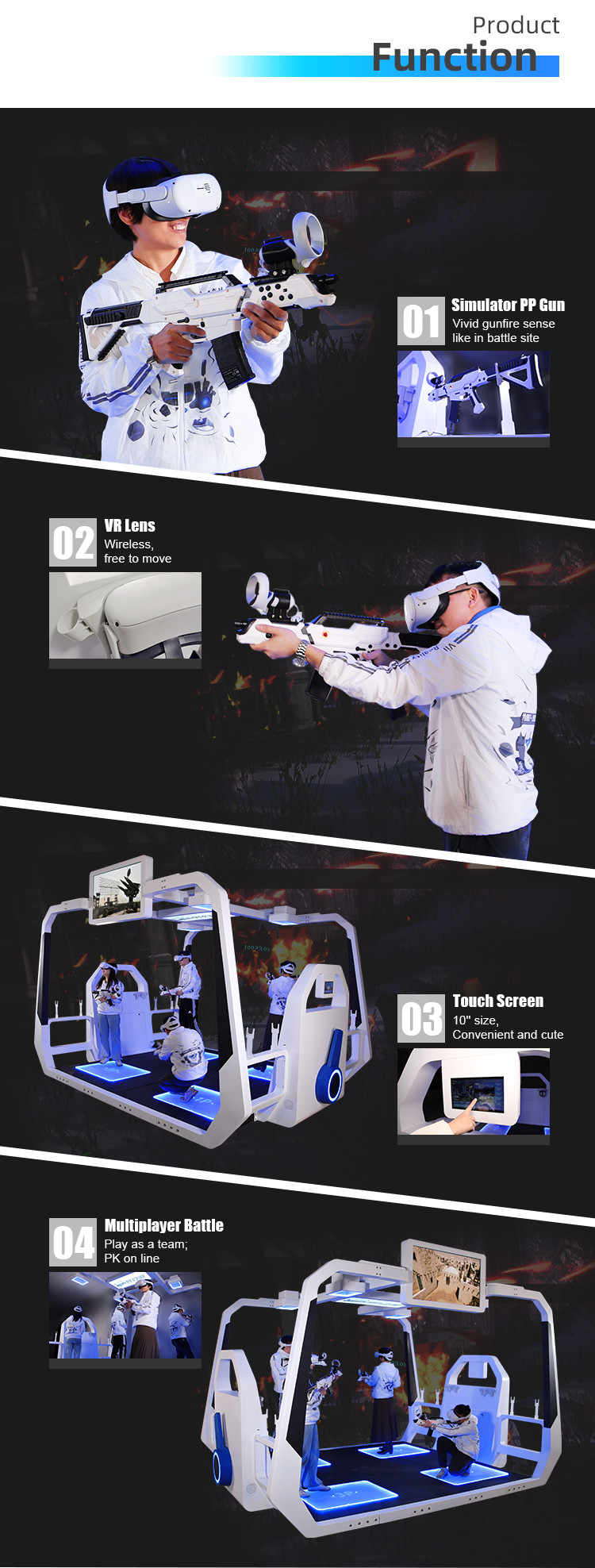 Multiplayer Virtual Reality Equipment Interactive 220V 4 Player VR Games