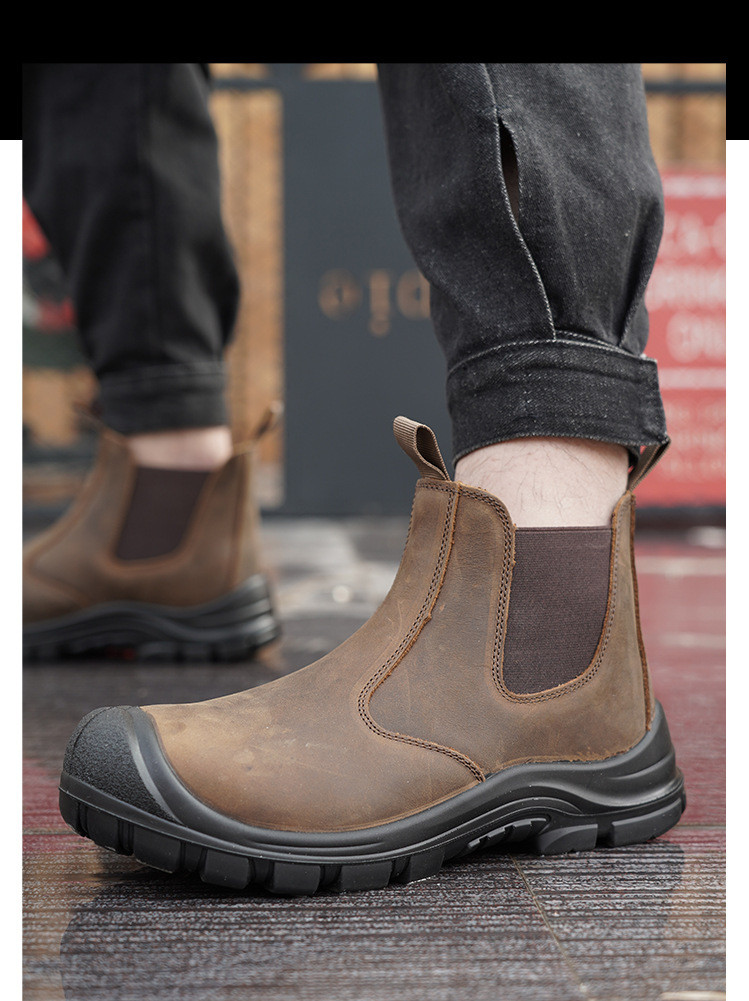 Genuine Leather Waterproof Women'S Security Work Boots Kevlar Work Shoes