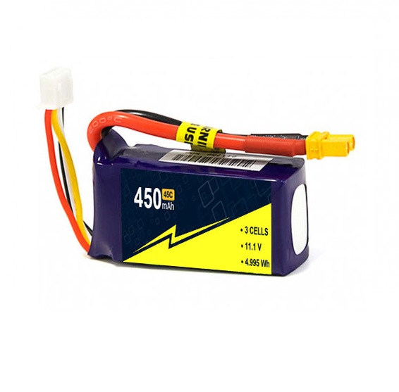 11.1 Volt 45C-90c RC Boat Battery 3s 450mah Lipo Xt30 47x26x21mm
