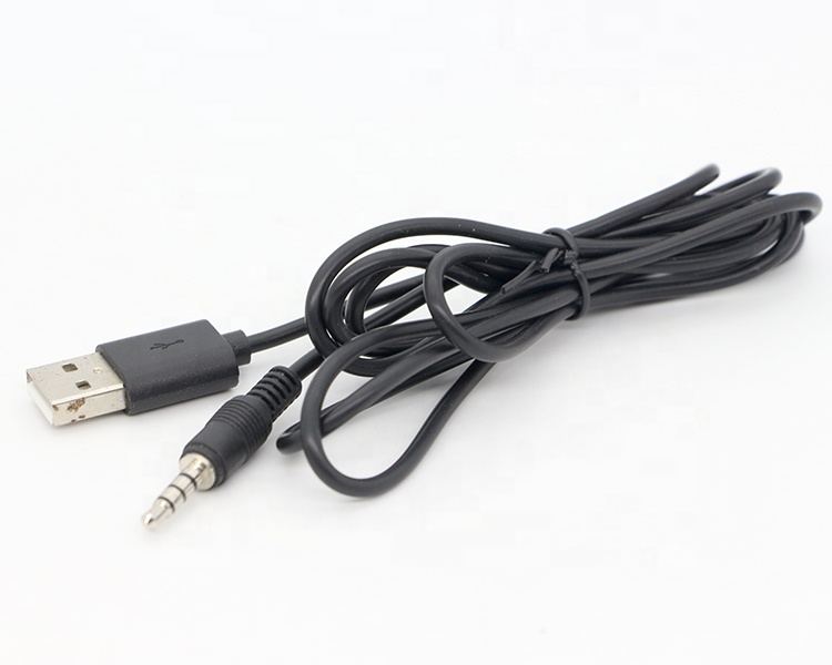 Custom 3ft 3.5mm Male Aux Audio Jack to USB 2.0 Male Data Charger Cable for car speaker