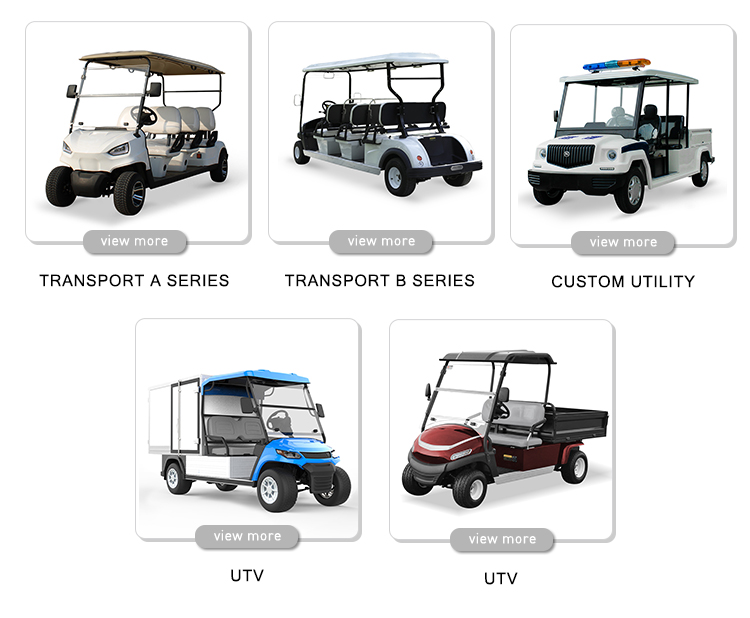 Tire Size 205/50-10 Tire diameter 18.1in 460mm Powerful 4KW AC Motor Electric Golf Cart 2024 6 Seater Transport Passenger