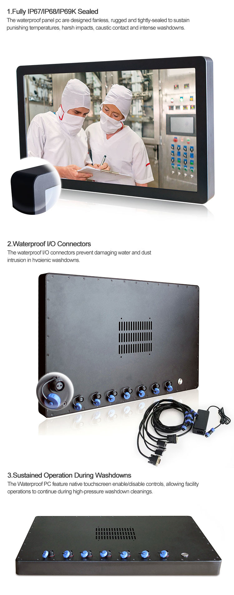 Desktop Ip65 Waterproof Touch Screen Computer , GPIO Linux Panel Pc