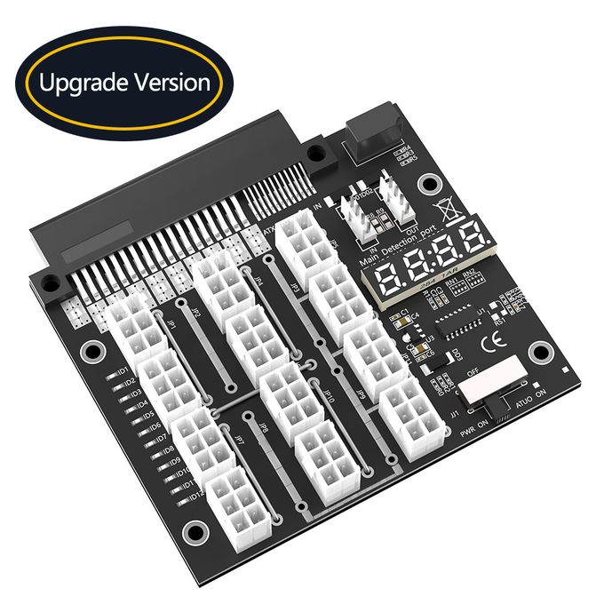 Upgrade Version ATX 12x 6Pin Breakout Board With Flash LED For Dell Brand PSU And Bitcoin Mining