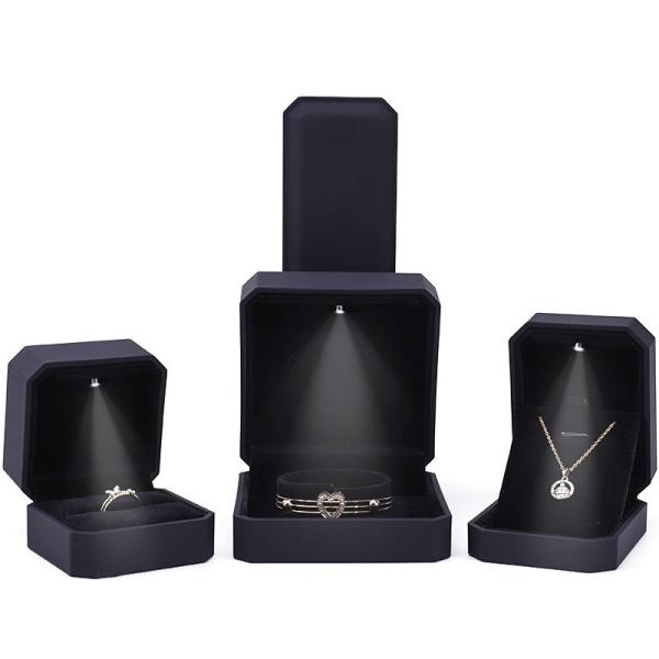 Newest Custom Logo LED Jewelry Display Box for Rings Necklaces Bracelets and