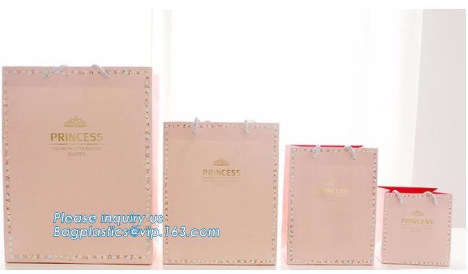 Flower carrier bag with different color customized pot plants kraft paper bag with handle,stamping logo fancy paper flow