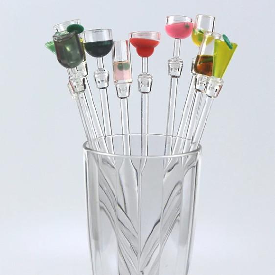 Disposable Acrylic Swizzle Sticks Environmental Drink Stirrers Plastic Swizzle