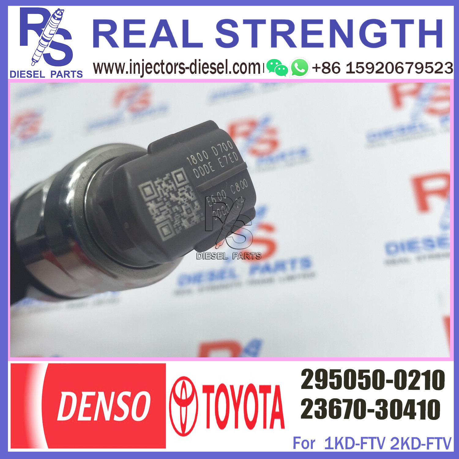 Common rail fuel injector , 295050-0210 for TOYOTA 1KD-FTV 23670-39255, 23670-30410, 23670-39355