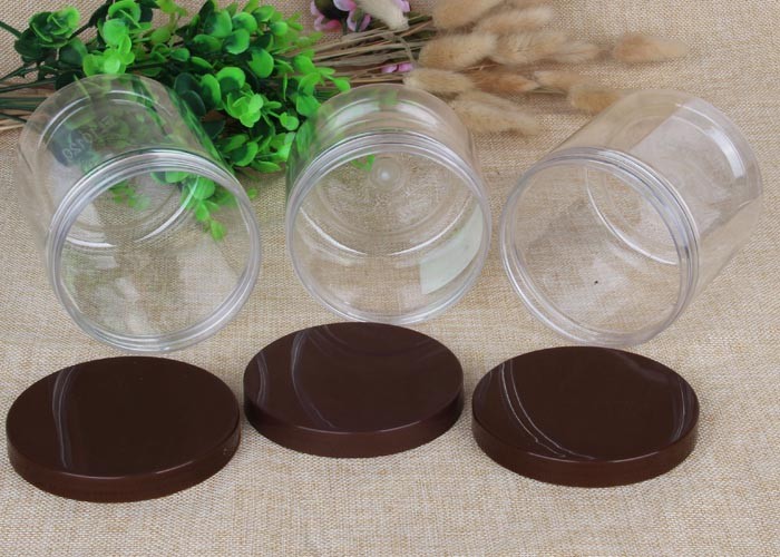480ml Thick Transparnt PET Food Plastic Packaging Cylinder Cans OEM