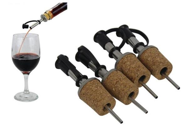 Stainless Steel Bottle Pourer Spout Dispenser Olive Oil Liquor Bottle with Cork